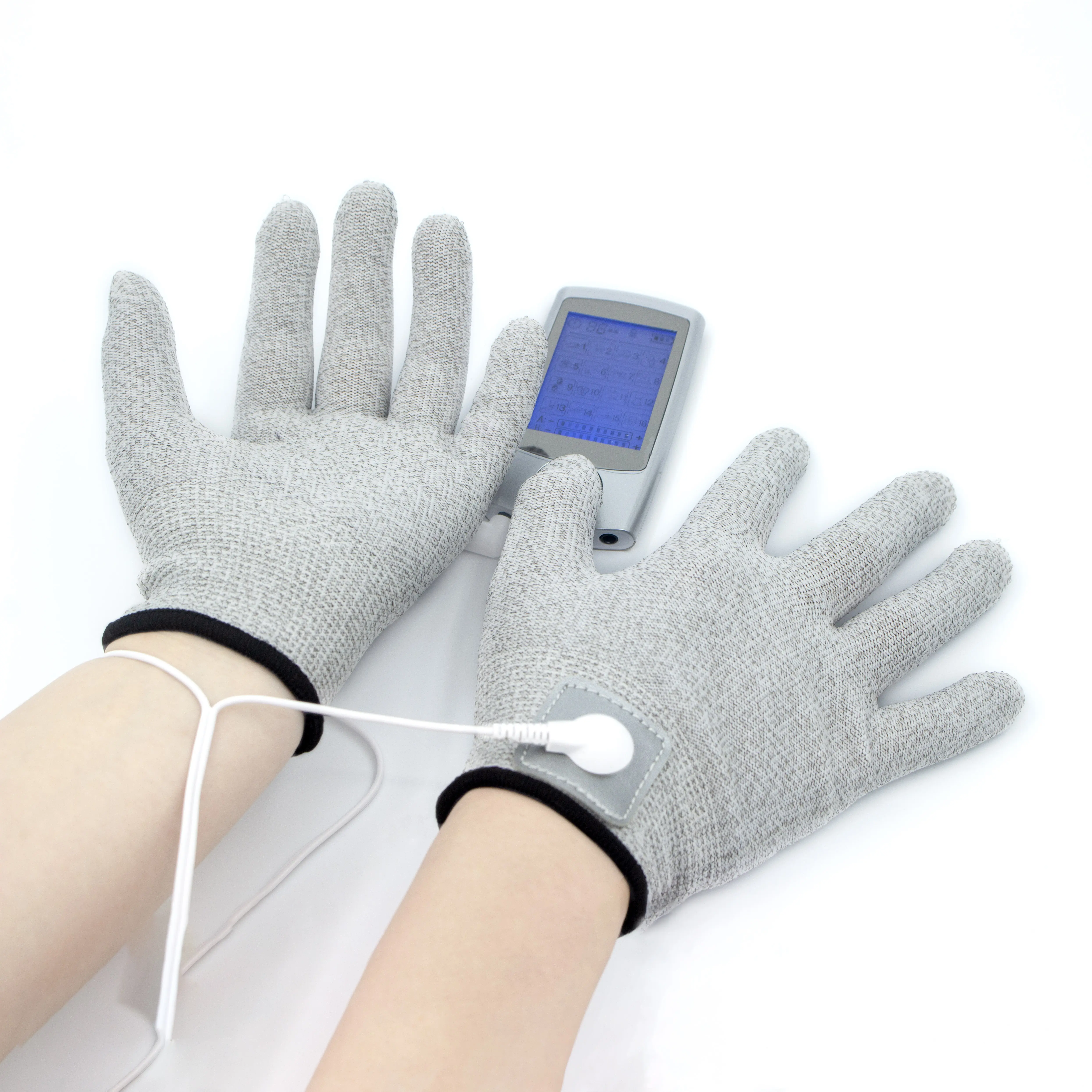 Gants électrodes en silicone pour soins manuels, toute unité conductrice, compatibles avec la plupart des machines Tens