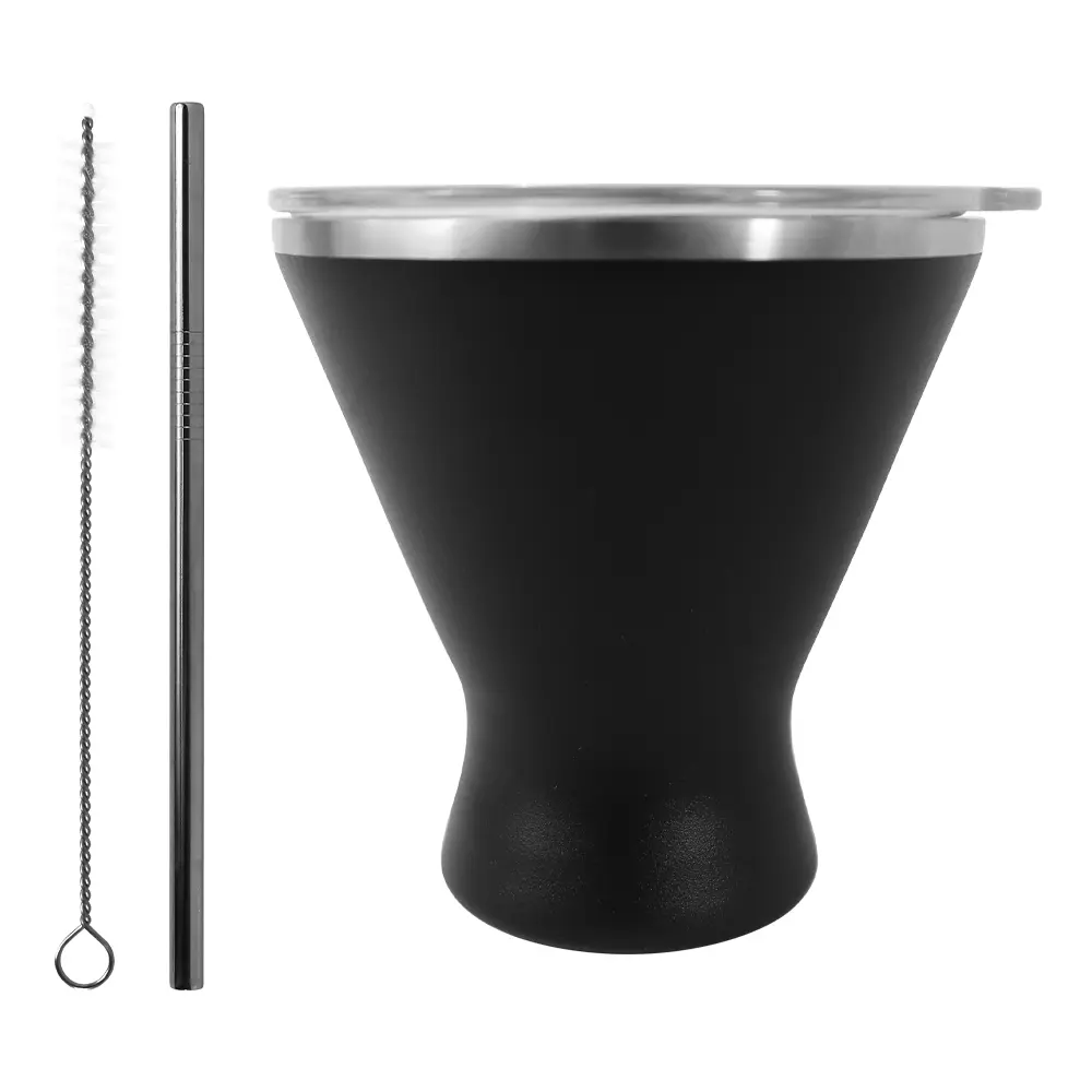 Lot de 2 verres à Cocktail isolés en acier inoxydable Martini et Margarita