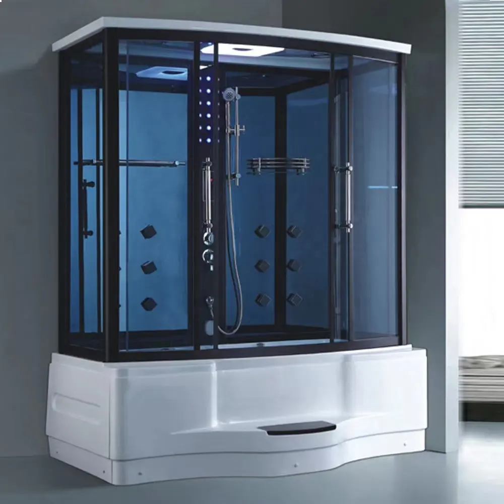 Accueil salle de douche à vapeur cabine de luxe bain à remous blanc double bain de douche à vapeur