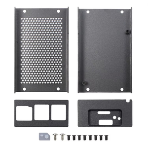 Raspberry Pi5 Black Metal Grid Case Shell Compatible con Raspberry Pi 5 Cooler Fan Housing Cover para Raspberry Pi 5