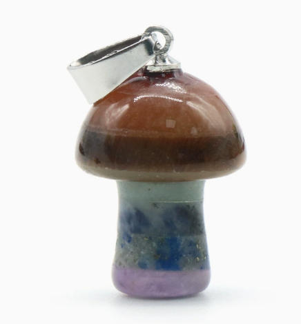 Pendentif petit champignon-tête argentée