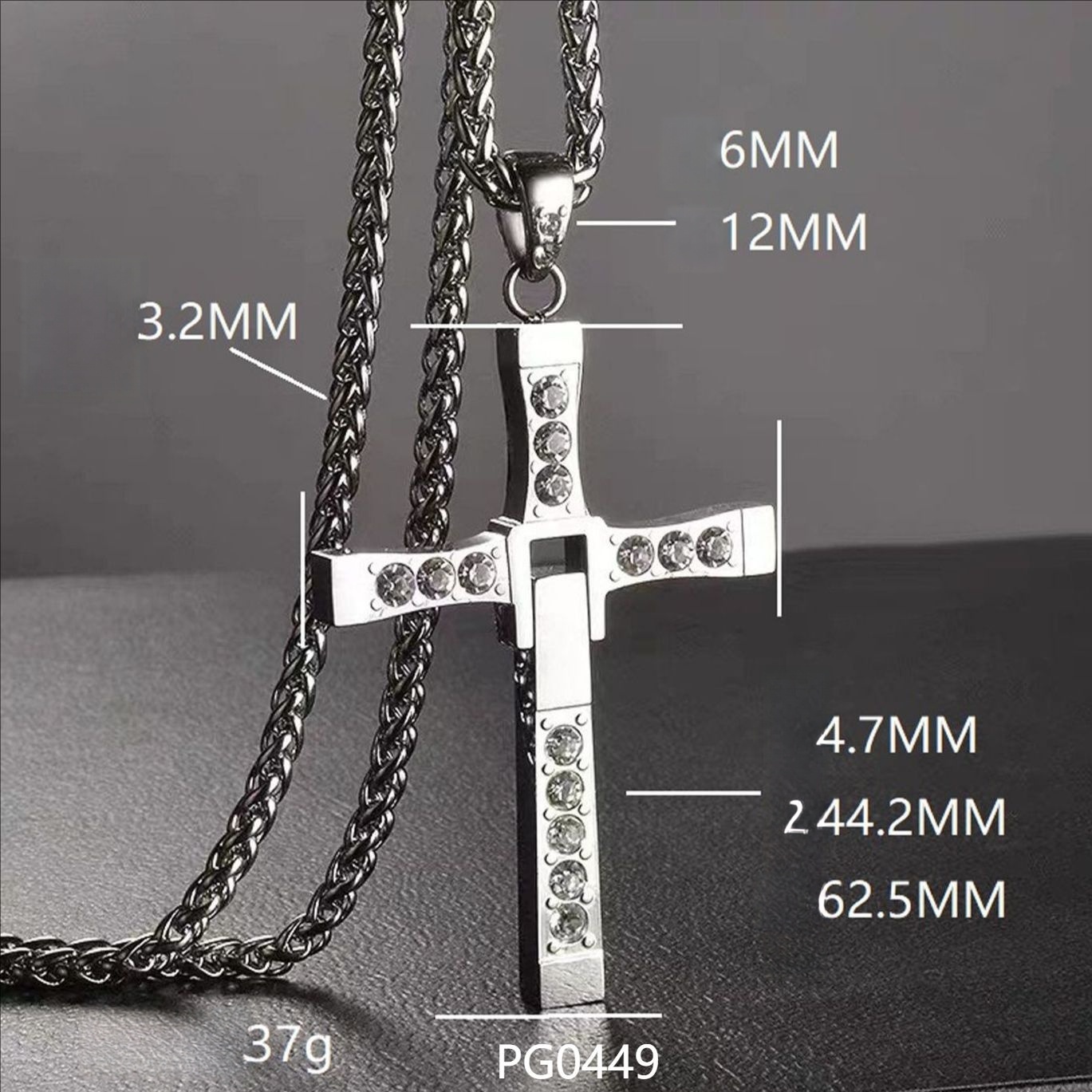 PLATA-Colgante de cruz simple