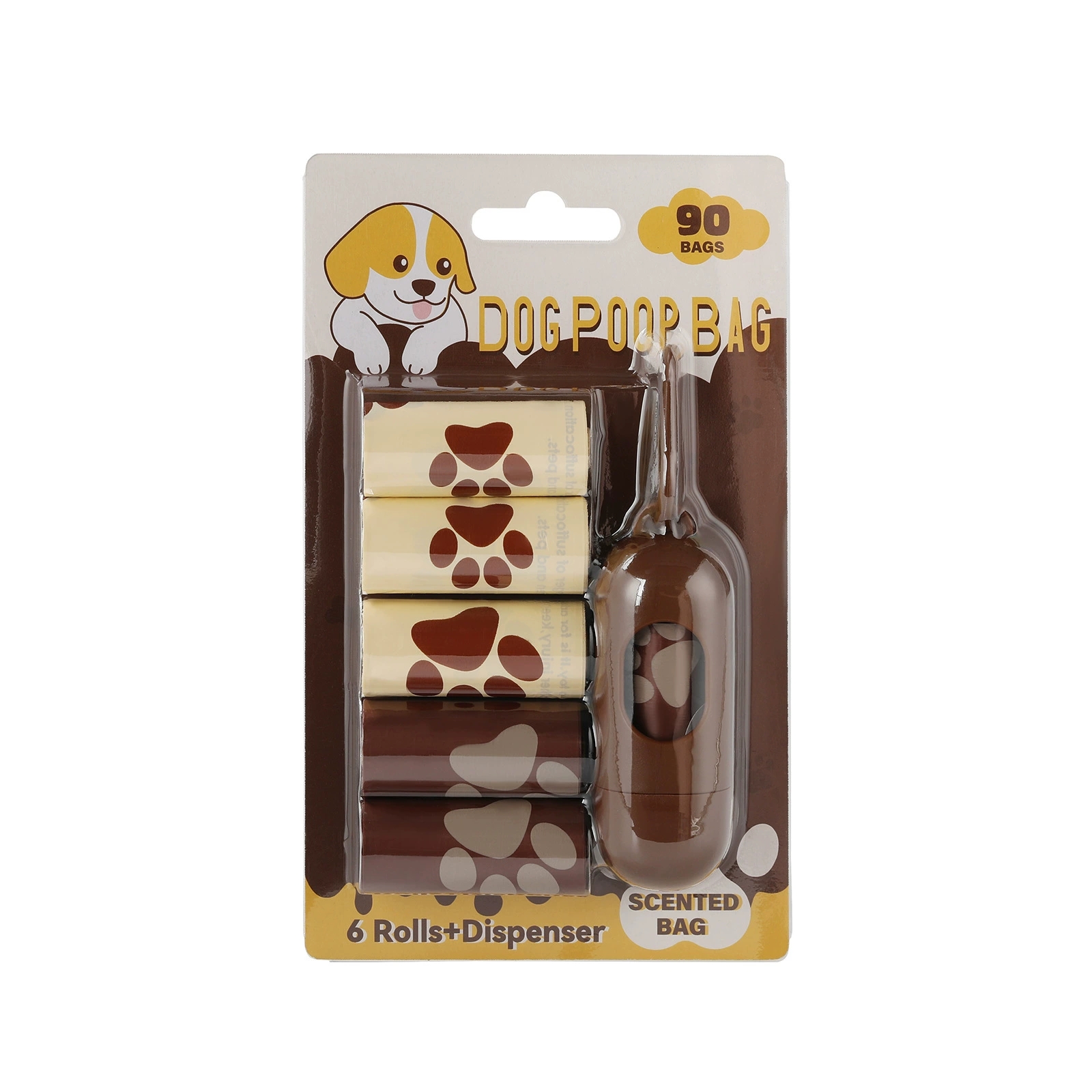 Card Pack - Chocolate and milk 6 rolls+1 dispenser brown