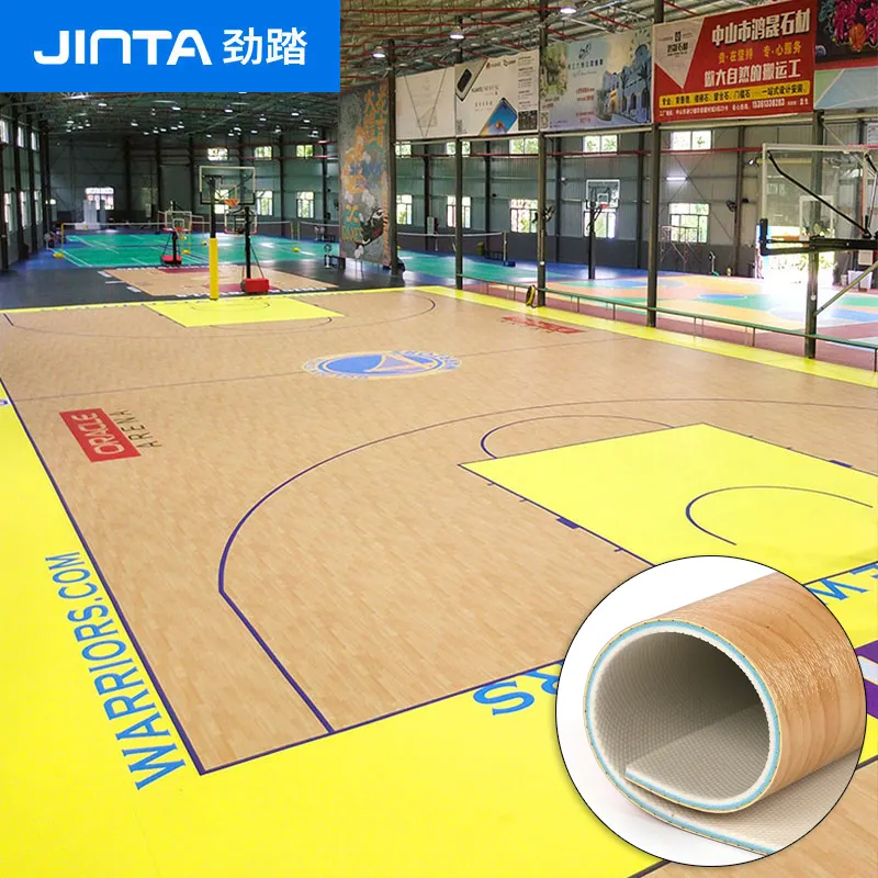 लकड़ी जैसे फर्श इनडोर पीसी स्पोर्ट्स कोर्ट जिम बास्केटबॉल कोर्ट फ्लोर स्पोर्ट्स रोल प्लास्टिक फर्श का निर्माण