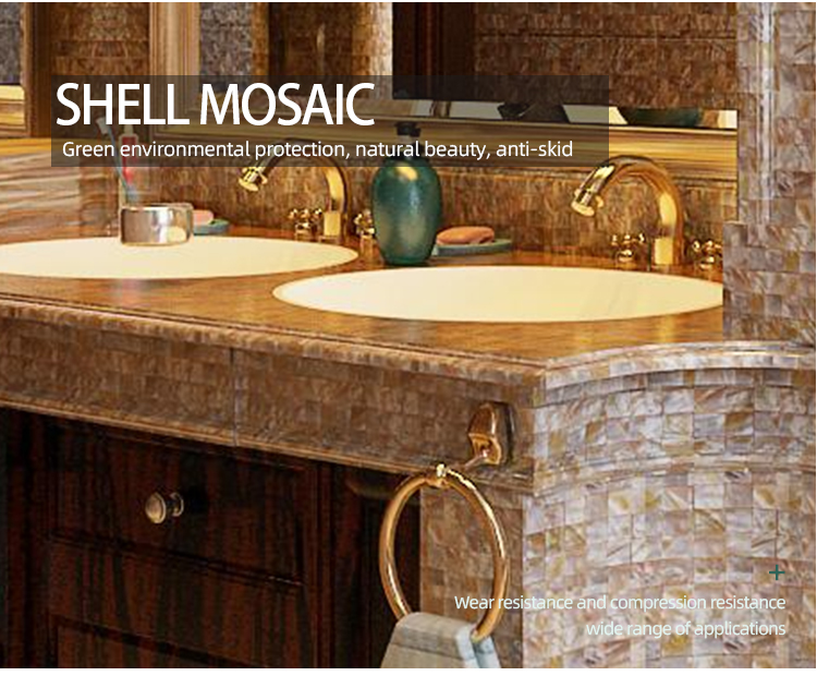 Room interior wall sea shell mosaic decoration wall square natural color tiles