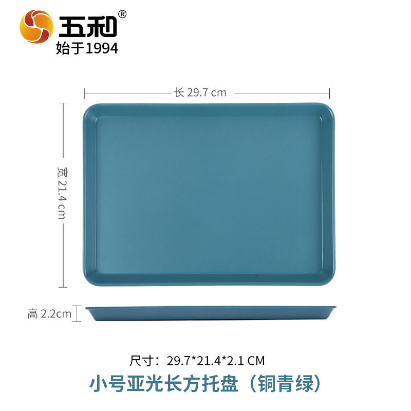 Small matte rectangular tray 4036C (copper green)