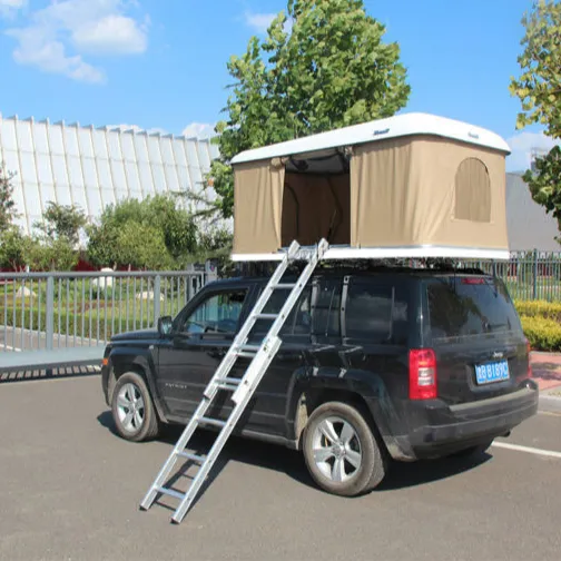 2 Orang Pop Up Teepee Lipat Lipat Otomatis Kemping Mobil Atap Tenda Suv Aluminium Segitiga Hard Shell Roof Top Tenda