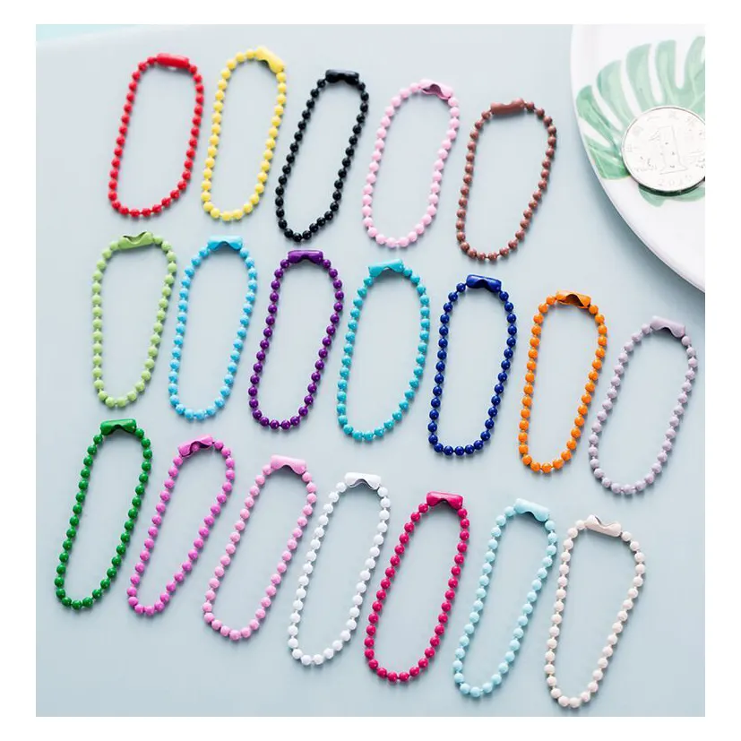 Cadenas con cuentas de colores variados mate, cadena de bolas de 12cm