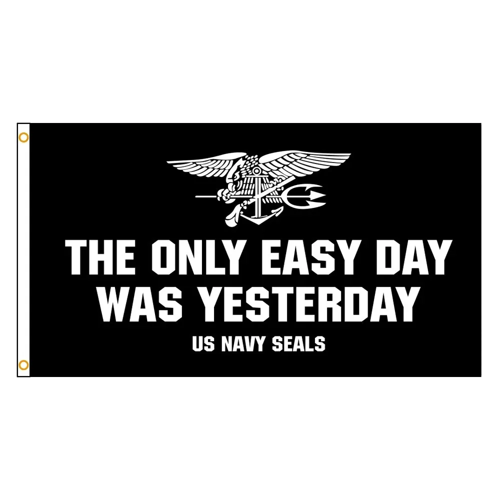90*150 ס""מ היום הקל היחיד היה אתמול דגל חותמות חיל הים האמריקאי דגל מותאם אישית