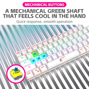 Teclado mecánico personalizado con cable de 61 teclas con interfaz tipo C USB RGB interruptor mecánico de ordenador Teclado retroiluminado para juegos - Product Image 2