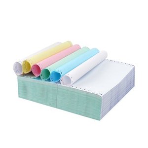 Papel de ordenador sin carbón de bajo precio Formas continuas Impresión de 3 capas Rosa Amarillo Verde
