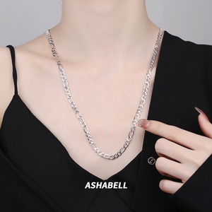 Wholesale Italian <strong>Chain</strong> S925 Sterling Silver Figaro Necklace 5MM Thick <strong>Chain</strong> Stacked Collarbone <strong>Chain</strong> Genderless Jewelry - Product Image 4