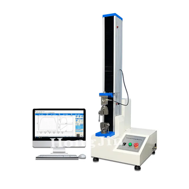 Hong Jin Single Column Computer Automatic Electronic Rubber Universal Material Tensile Testing Machine Tensile Strength Tester