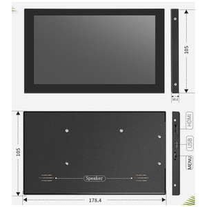<strong>Raspberry</strong> <strong>Pi</strong> Screen 7&quot; 1024x600 IPS <strong>Mini</strong> Portable HD Monitor 5-point Capacitive Touchscreen Display for Banana <strong>Pi</strong> Win7/8/10/11 - Product Image 5