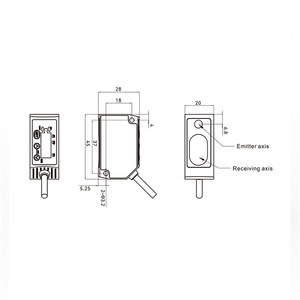 MLD2530NV Triangulations-Weg sensor 2535mm Bereich NPN Analog RS485 10um Präzision 1,5 ms Roter Laser - Product Image 3