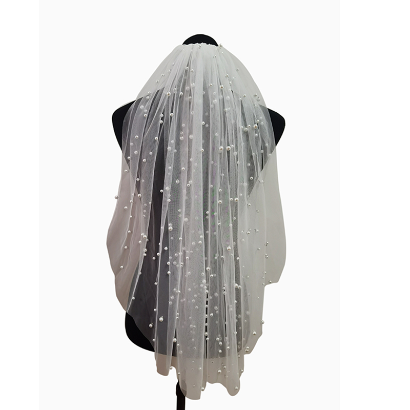Pearl veil 75cm ivory