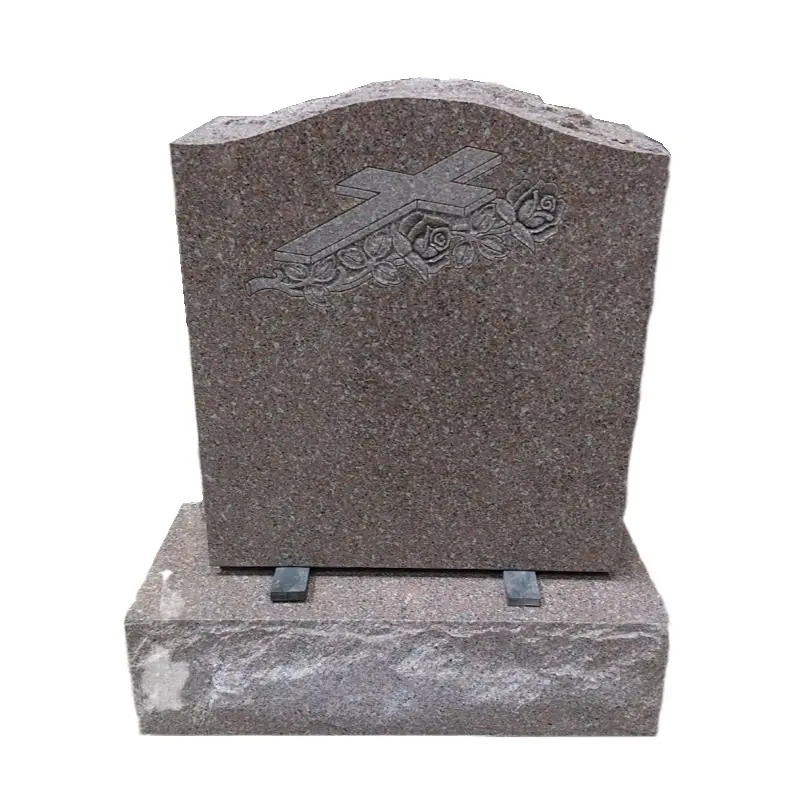 Pink Granite Low Price France Monument Headstone For Cemetery