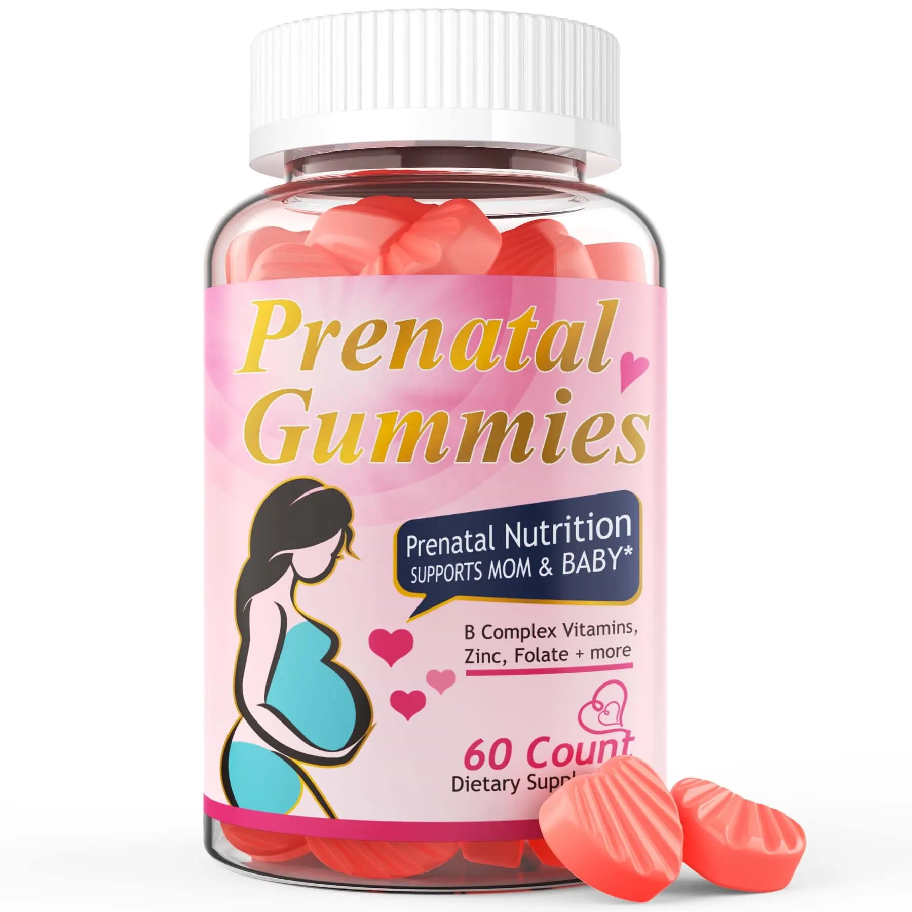 Integratore per la fertilità a marchio privato Gummies incinte migliori caramelle gommose per la fertilità prenatale vitamina donna acido folico