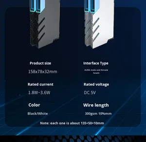 <span class=keywords><strong>DDR4</strong></span>/5 RGB Luz Tira 5V 3Pin ARGB <span class=keywords><strong>Overclocking</strong></span> Cooler Memória Cooling Vest Proteção Dissipador de Alumínio Ball Bearing 1.8W Ram - Product Image 6