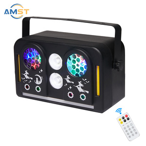 DJ Disco сценические огни для вечеринки, активируемые звуком RGB, СВЕТОДИОДНЫЕ стробоскопы, проекторы луча, промывные лазерные огни 7 в 1 с пультом дистанционного управления - Product Image 1
