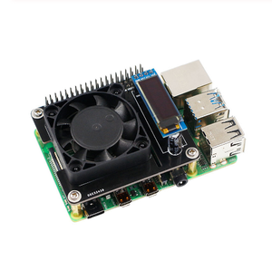 Raspberry Pi 4 ventilador de refrigeración de Control inteligente de la velocidad de expansión de RGB de sombrero con pantalla OLED para Raspberry Pi 3