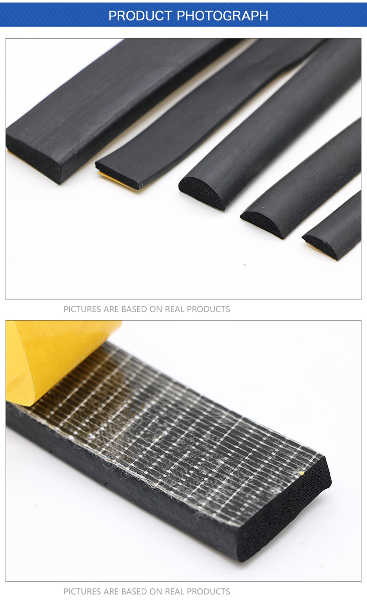 Sponge foam square shape self adhesive EPDM rubber seal strip
