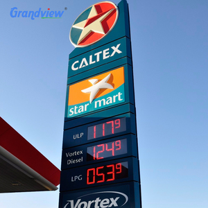 Tùy Chỉnh <span class=keywords><strong>Pylon</strong></span> Dấu Hiệu Cho Trạm Xăng Với 12Inch Led Gas Hiển Thị Thủ Trạm Xăng <span class=keywords><strong>Pylon</strong></span> Biển Hiệu - Product Image 1