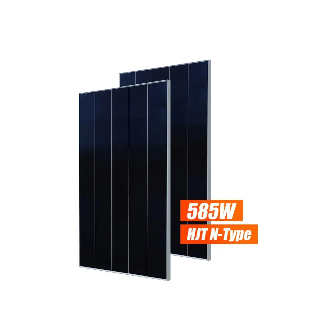 solar company hot selling hjt shingled solar panel 580 watt 585w hjt shingled solar panel full black solar pane