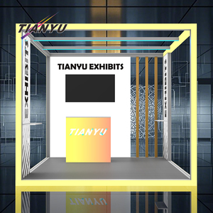 方形轮廓发光二极管照明显示器铝辛诺系统贸易展零售商店展位展台设计带屋顶 - Product Image 6