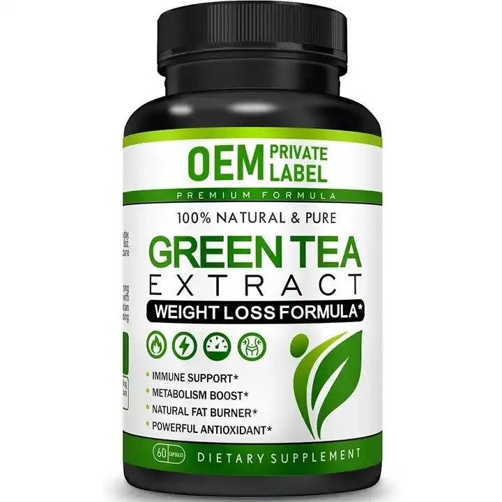 Cápsulas en polvo de extracto de té verde Pérdida de peso de café verde delgado con extracto de Garcina Cambogia Cápsulas quemadoras de grasa Keto Píldoras