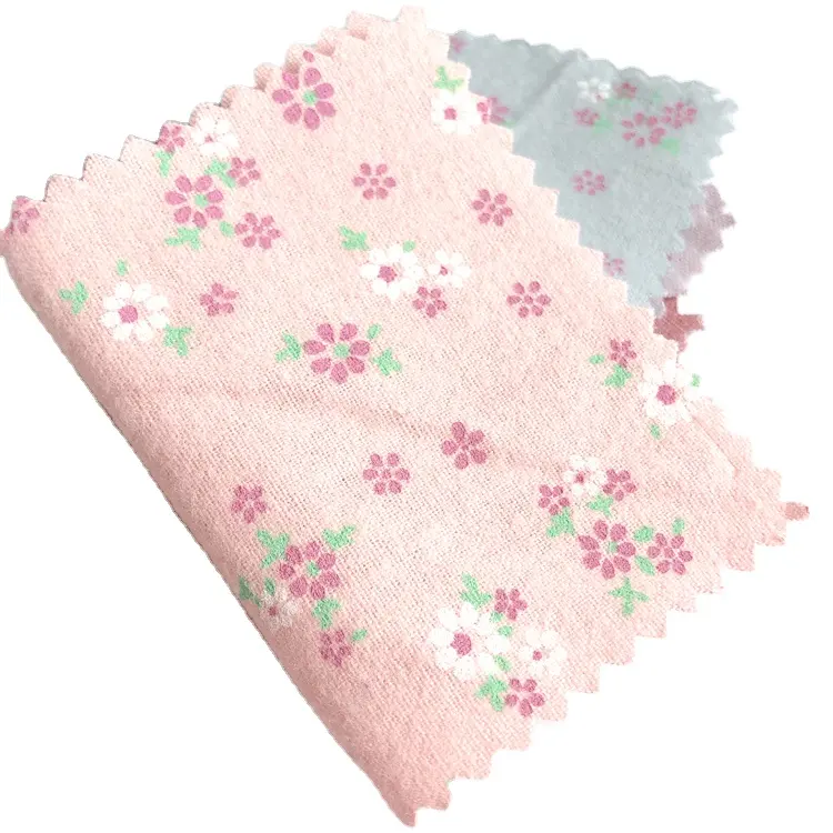 Best Selling Small Floral Stock Lot 100% Cotton Flannel Fabric For Pyjamas and Baby Clothing