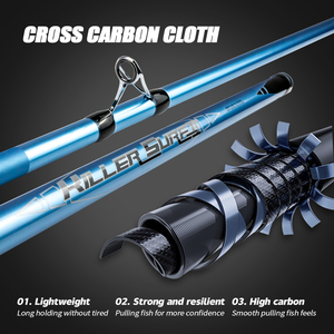 Fábrica Mar 4.2m Surf Casting Fibra De Carbono Praia Vara De Pesca 14ft 15ft Surf Spinning Varas De Pesca 3 Peças Surf Rod para Salmão - Product Image 4