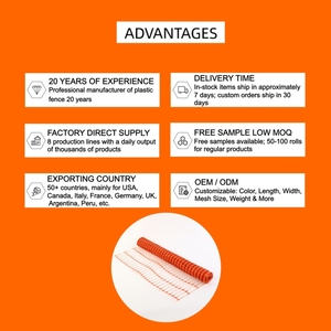 Оранжевый защитный Барьерный забор Высокопрочный легкий <span class=keywords><strong>HDPE</strong></span> 1x50 м строительная сетка - Product Image 3