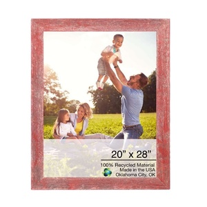 HMS Rustic Farmhouse <strong>20</strong>\&quot; <strong>X</strong> 28\&quot; Picture <strong>Frame</strong> Simple Style Wooden Mirror <strong>Frame</strong> with Red Pine Wood Square Canvas for Beach Use - Product Image 1