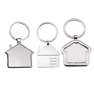 Customized Sublimation Round Square Heart Design <strong>Blank</strong> Custom Engraved Name Tag House <strong>Shape</strong> Real Estate Metal Keyring <strong>Keychain</strong>