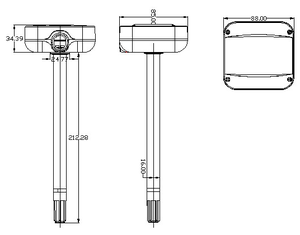 Sensor transmisor de humedad y temperatura de inserción, conducto de salida de 4-20ma de alta precisión con señal analógica, AF3020 - Product Image 6