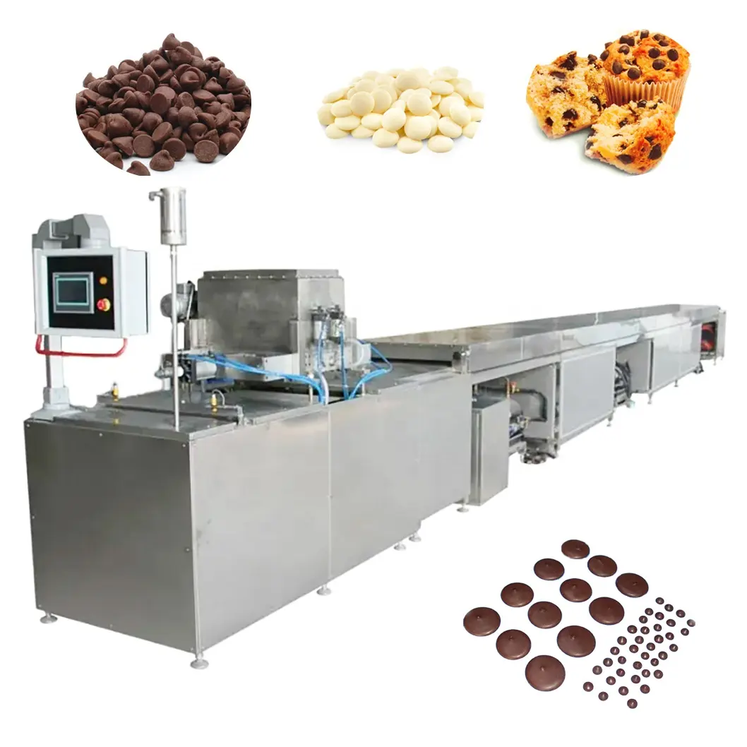 Automatic 600mm Chocolate Chips Chip Drop Production Line Chocolate Drops Making Depositing Line Machine