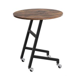 Estilo moderno, dos niveles, patas de metal multifuncionales, forma de Marco en C, mesa auxiliar lateral de café C con rueda - Product Image 6