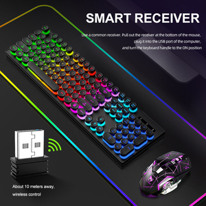 Combos de teclado y mouse para juegos inalámbricos Teclado mecánico inalámbrico recargable y alfombrilla de mouse 3 en 1 para Gamer