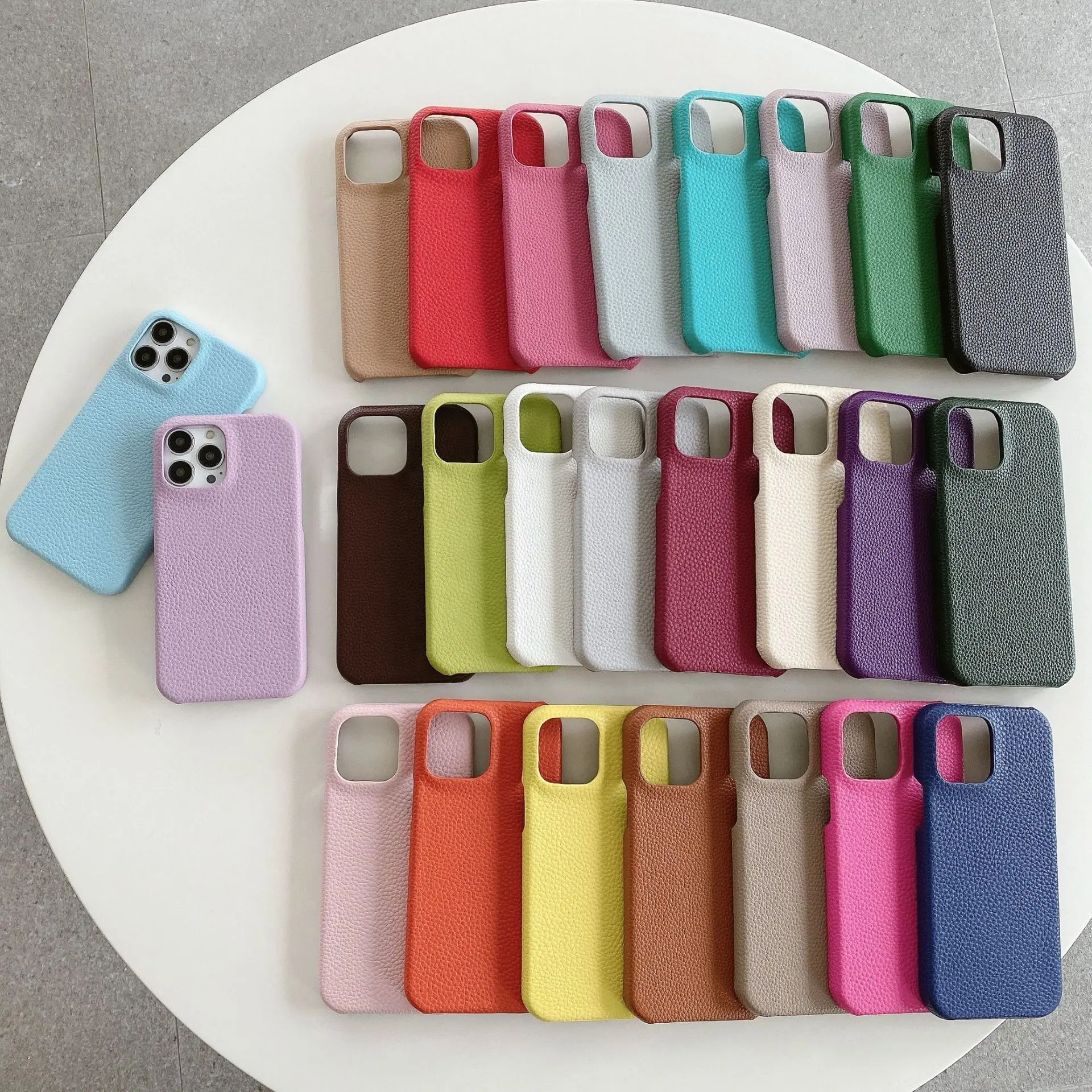 เคสหนังลายกรวดหลากสีสำหรับผู้หญิงสำหรับ iPhone 14 13 12 11 PRO MAX 8PLUS อุปกรณ์ป้องกันมือถือสุดหรูทุกรุ่น