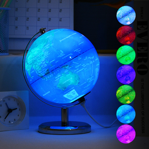 14cm Metal Frame Plastic Geography Education World MAP Globe Rotating <strong>Earth</strong> Globe <strong>Led</strong> Lights for Illuminated Night Light Globe - Product Image 6