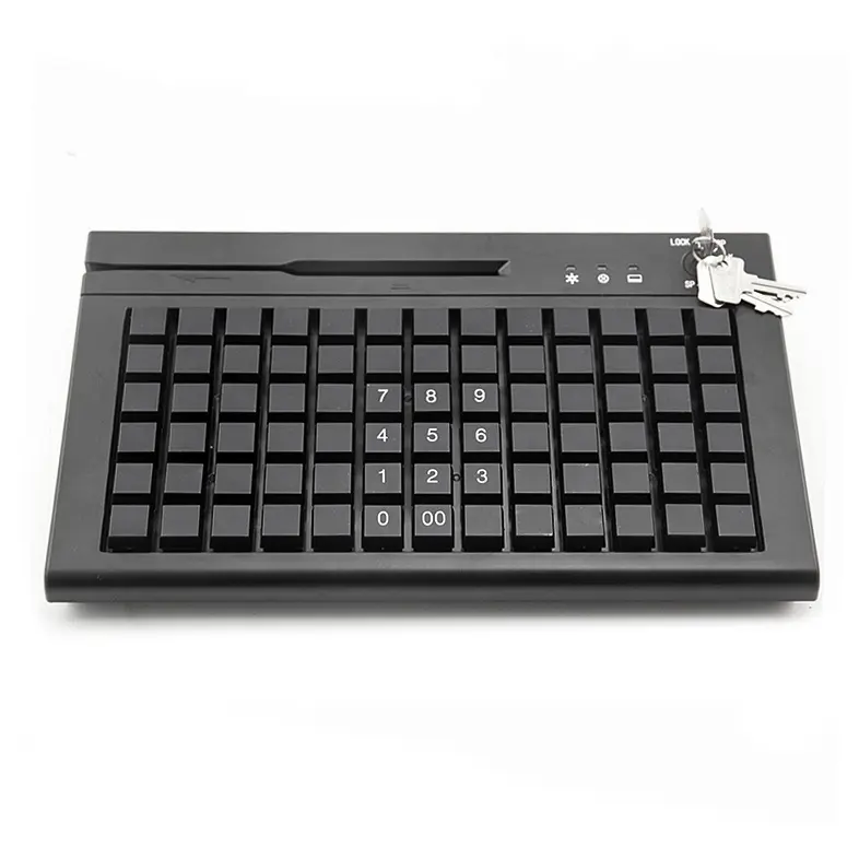 Usb Wired Mini Professional Pos Cash Register Switch Programmable Keyboard With Magnetic Card Reader