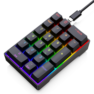 ¡YF20 20-Key Wired USB Type-c Ergonómico RGB Mini Teclado numérico mecánico para juegos de computadora de oficina y negocios en Stock!