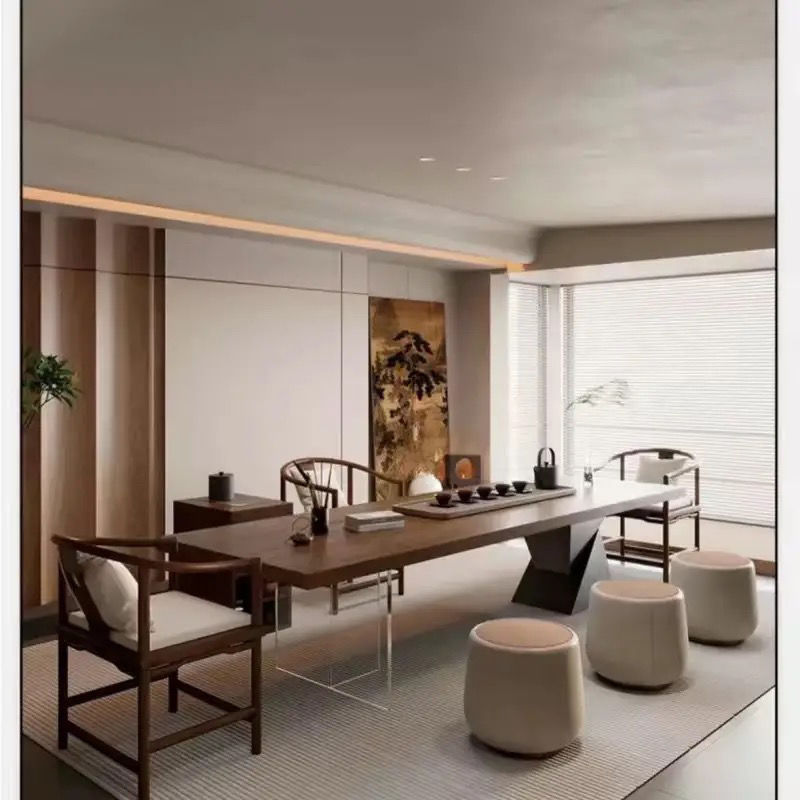 1.8M table, 3 copper coin chairs, 3 upholstered stools