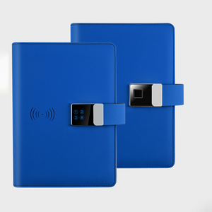 Leather Agenda Diary Notepad 16gb Digital <strong>Code</strong> or Fingerprint Lock PowerBank Wireless <strong>Notebook</strong> Planner with USB Charge Chord