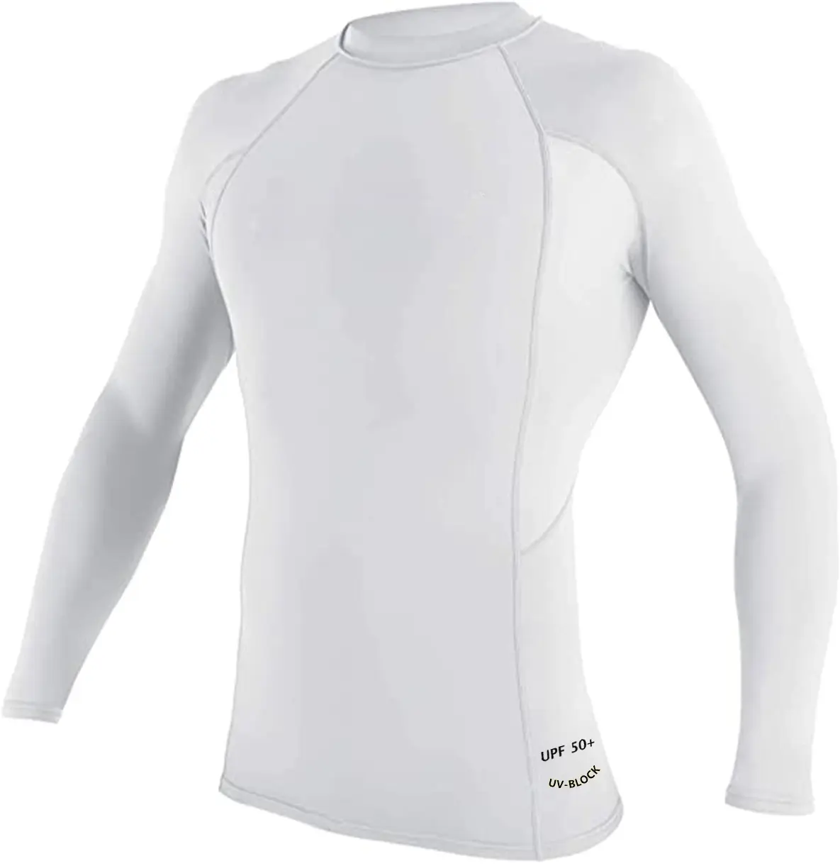 MenのBasic Skins UPF 50 + Long Sleeve Rash Guard White