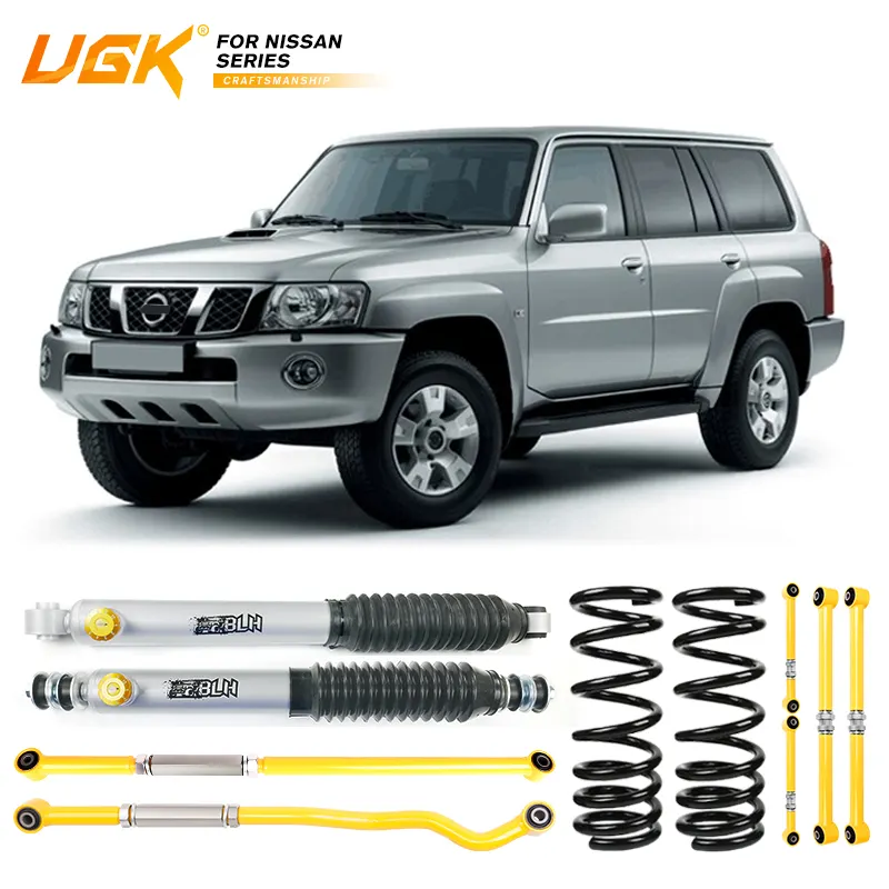 Kit de elevador ajustável para nissan patrol y61, kit de mola de amortecedor UGK 4x4 off road, amortecedor de mola de nitrogênio para suspensão