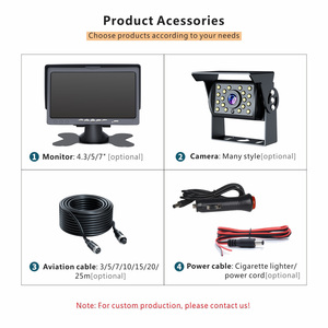 1080p <strong>7</strong> Inch Ahd Tft <strong>Lcd</strong> Rearview Mirror Moniteur <strong>Reverse</strong> Security Camera Car Monitor System Kit for Bus Truck Coach - Product Image 5