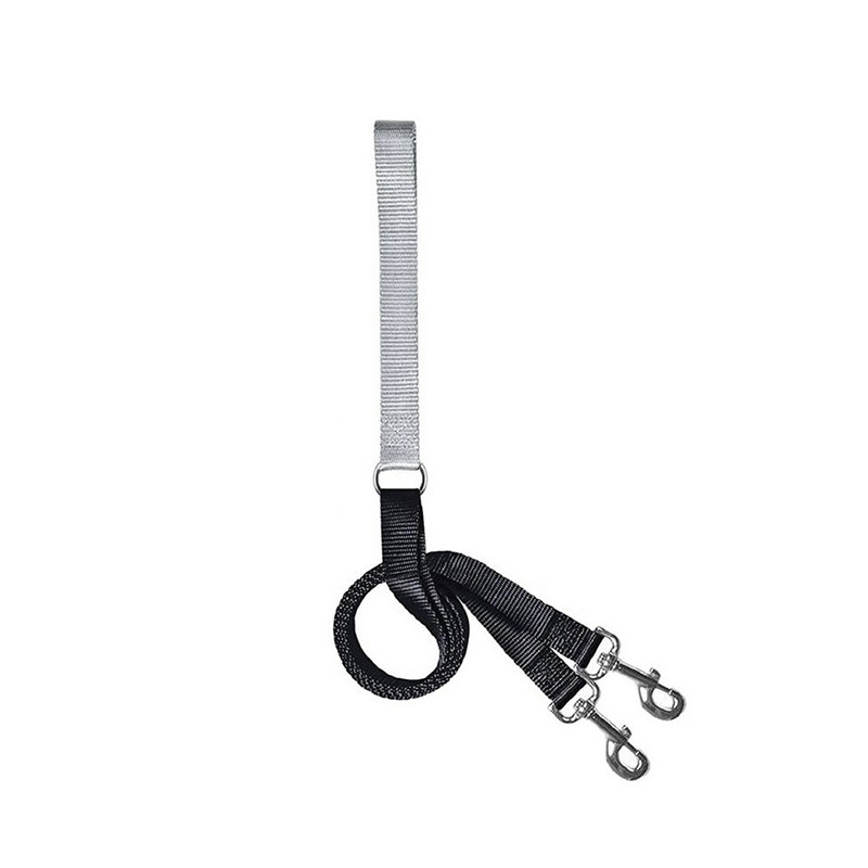 Laisse argentée et noire (122 cm * 2,5 cm)