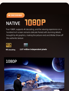 C6 ميني ذكي أندرويد منزلي محمول كامل HD 4K ثلاثي الأبعاد جهاز عرض فيديو <span class=keywords><strong>LED</strong></span> مصابيح LCD مع ميزات أندرويد 9 - Product Image 3